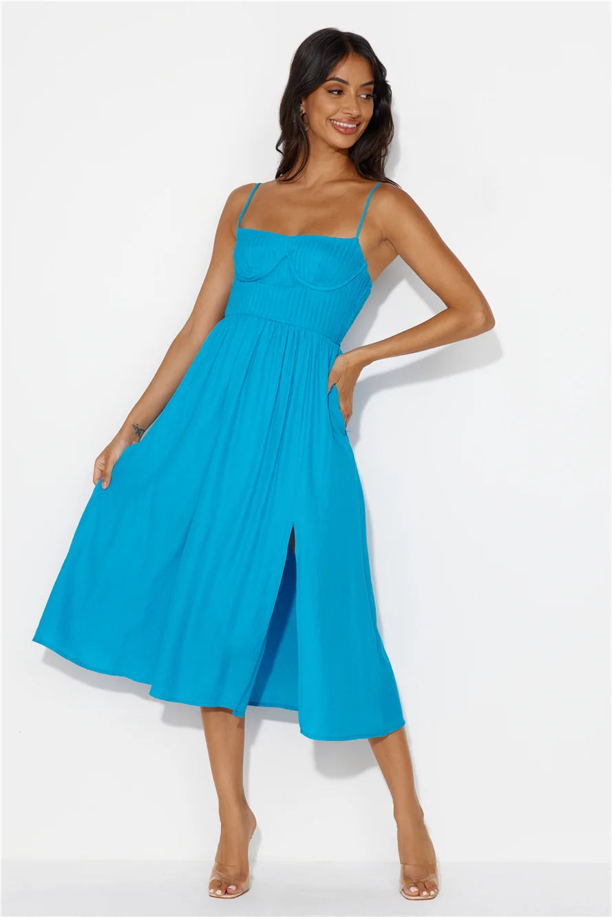 Channeling Moods Midi Dress Pink