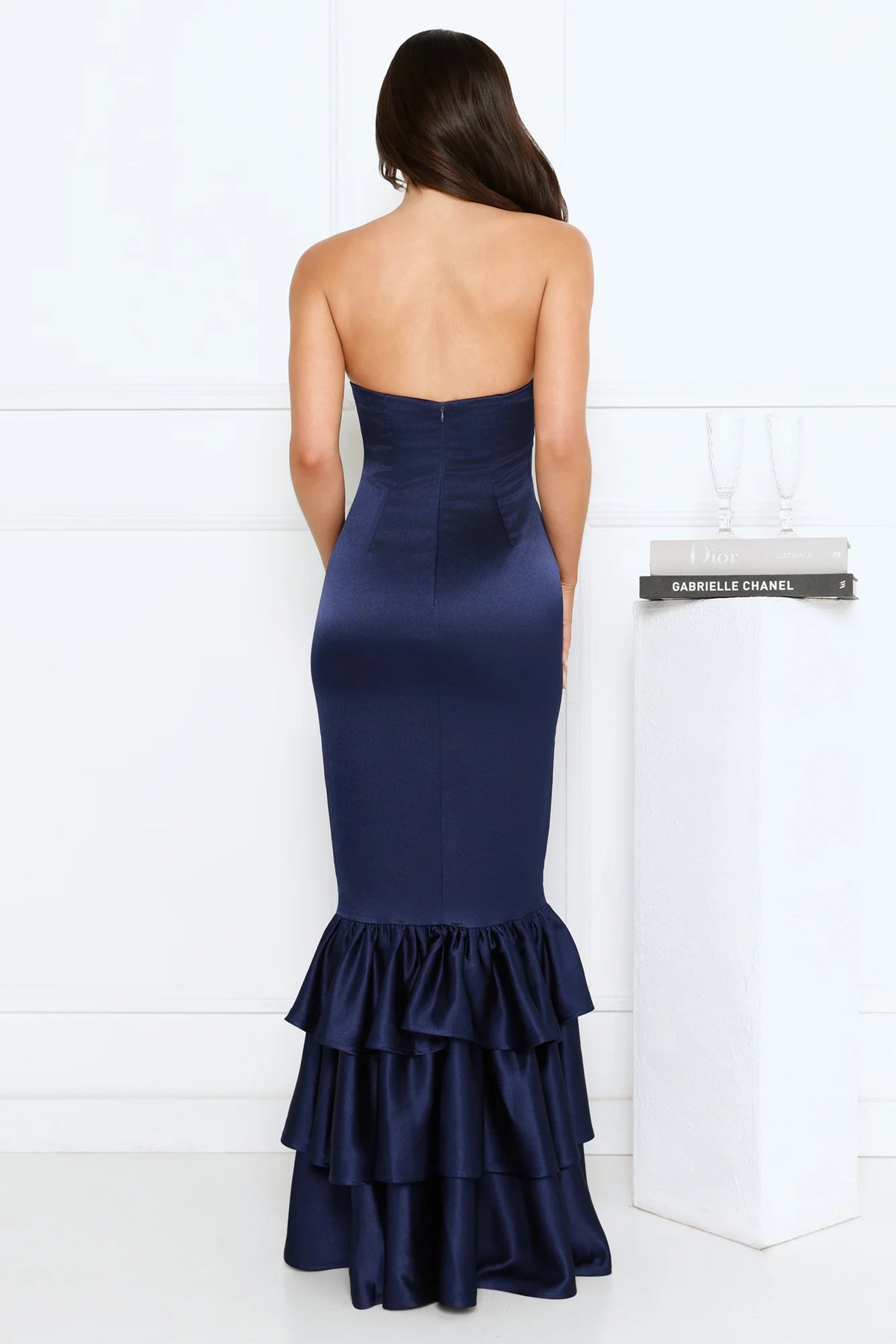 Deep Ocean Strapless Maxi Dress Navy