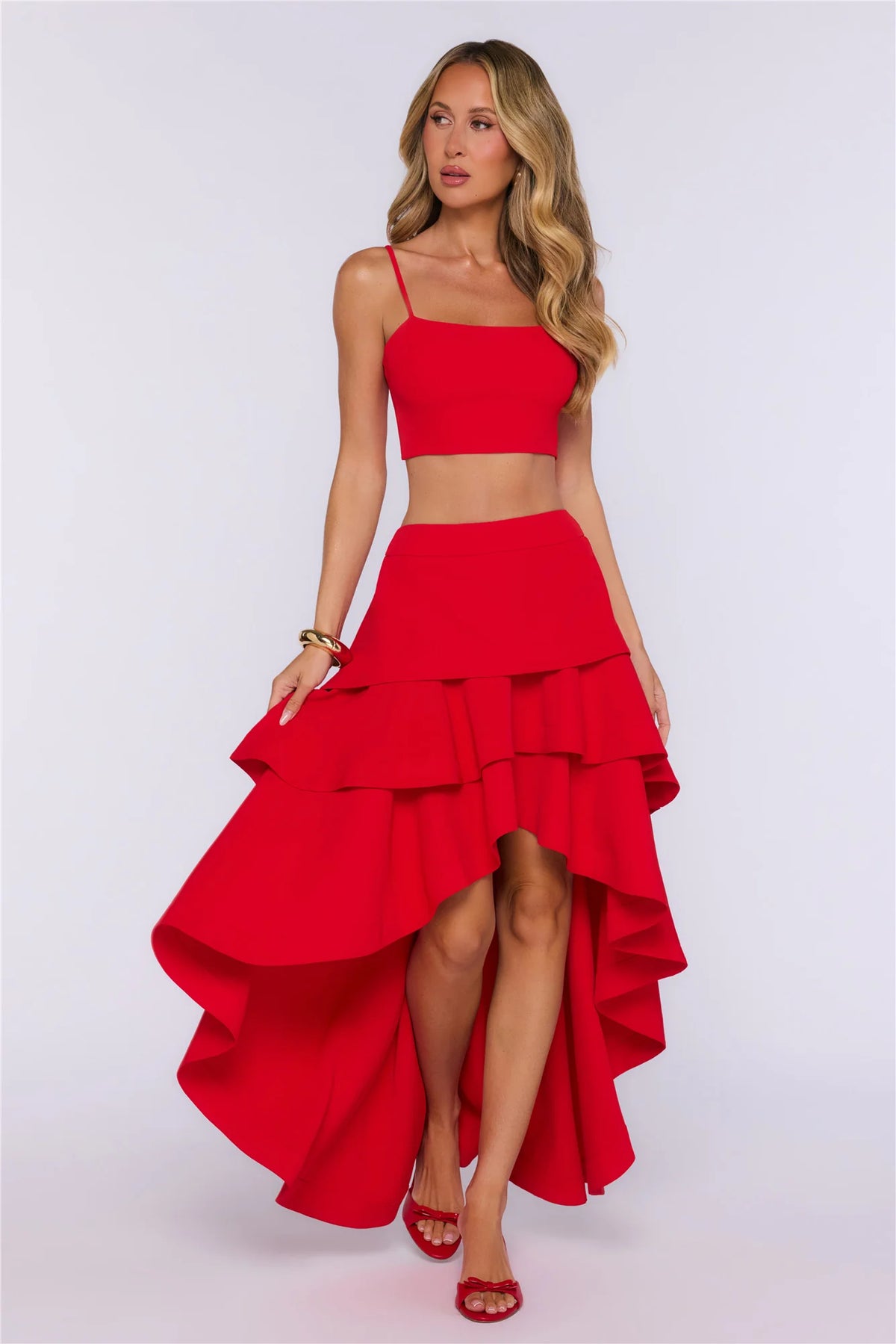 Rosy Love Crop Top Red