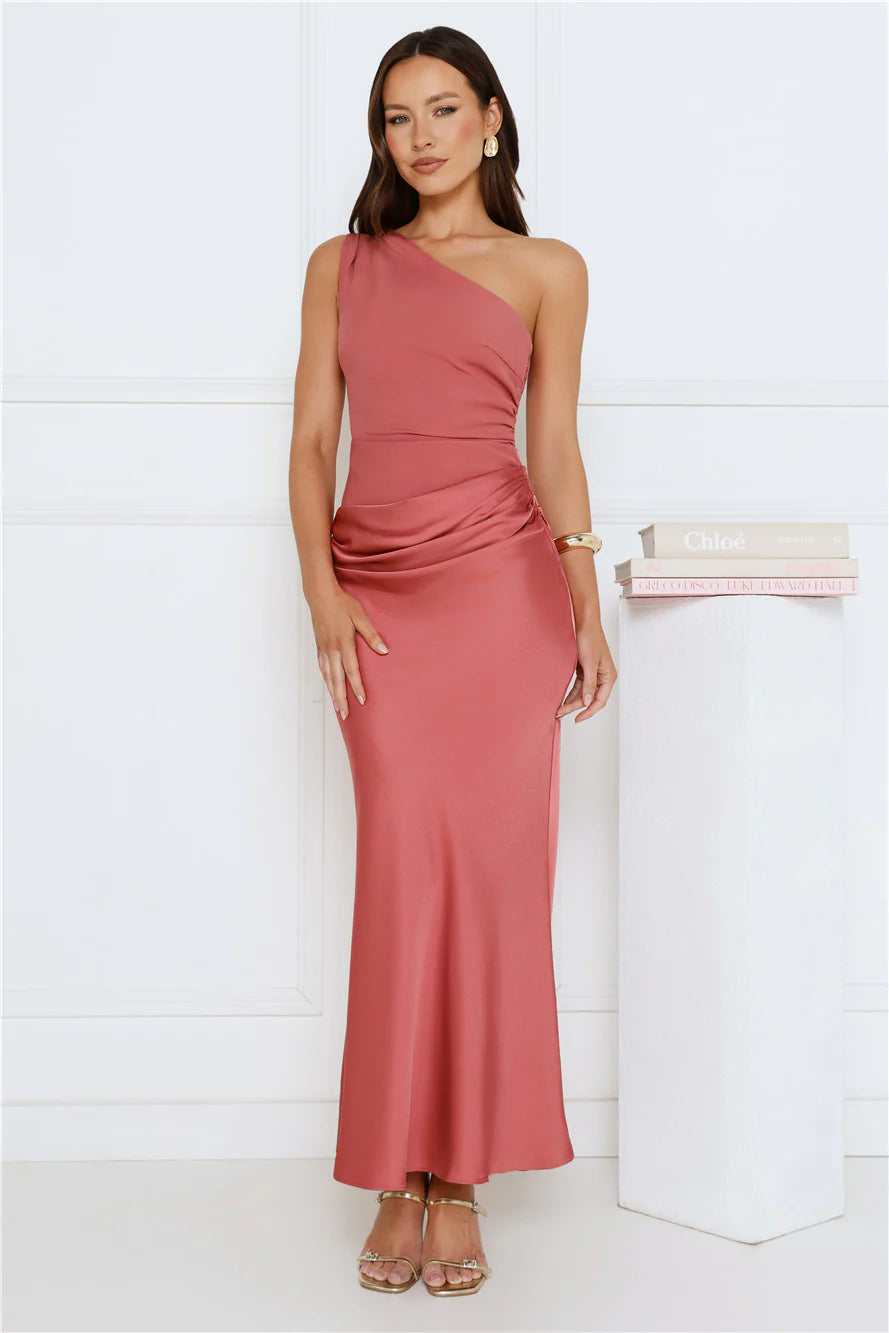 Starlit Darling Satin Maxi Dress Lilac