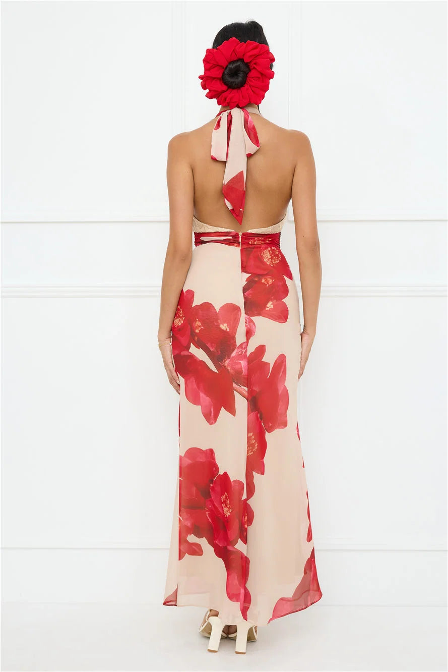 Hotter Than Ever Halter Maxi Dress Black