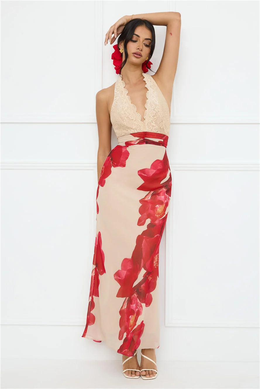 Hotter Than Ever Halter Maxi Dress Black