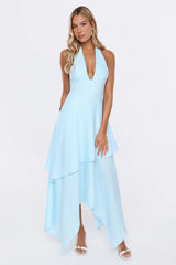 Styled For Tonight Halter Midi Dress Aqua