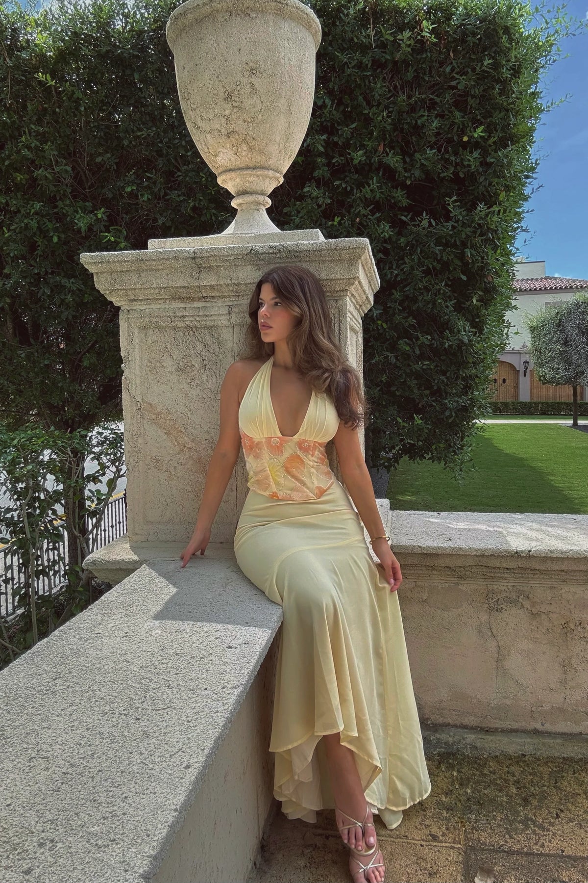 Silver Lining Love Halter Maxi Dress Blue