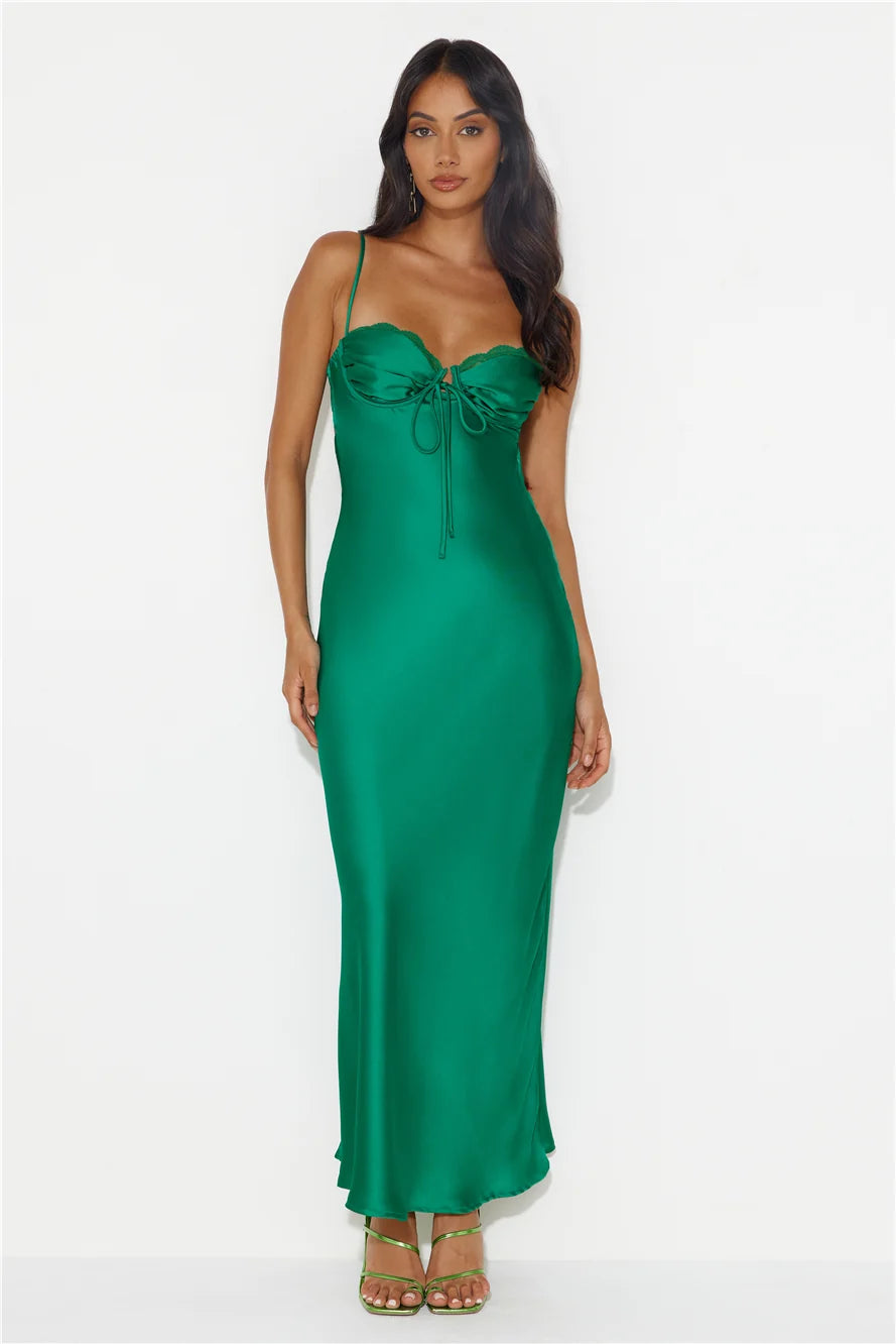 Winery Wedding Satin Maxi Dress Lilac