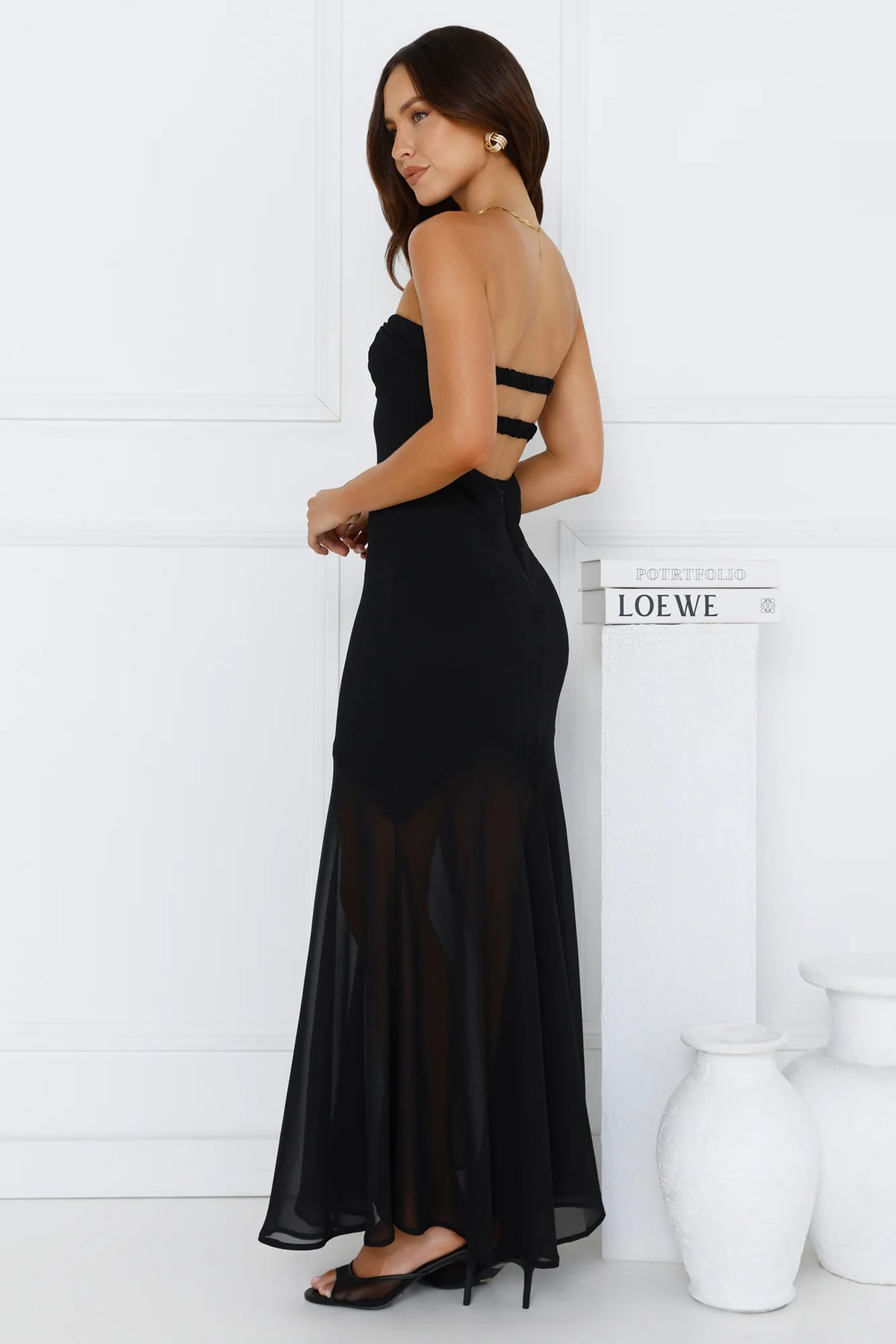 Luxe Leisure Strapless Maxi Dress Red
