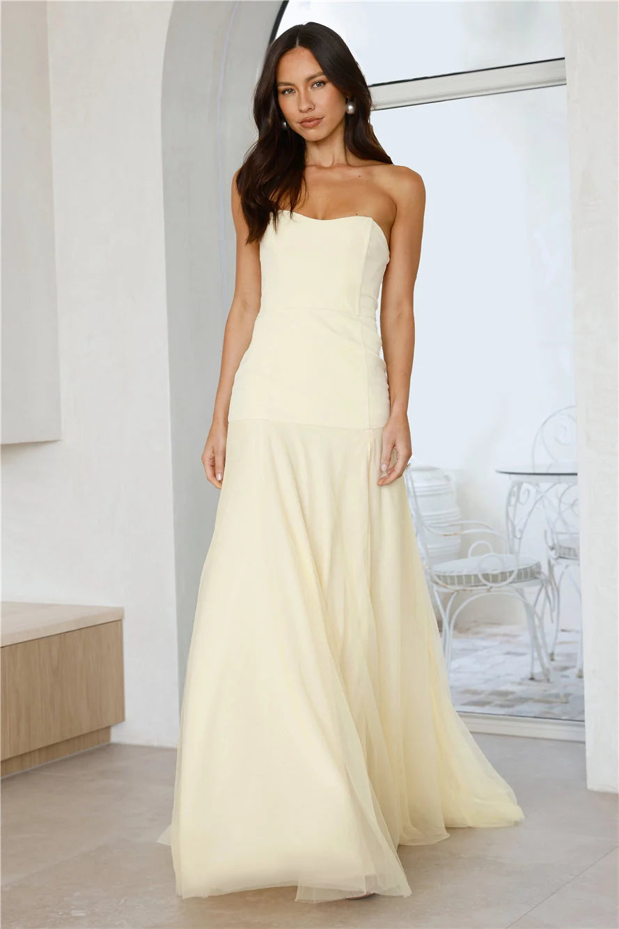 Candlelit Soirée Strapless Maxi Dress Lilac