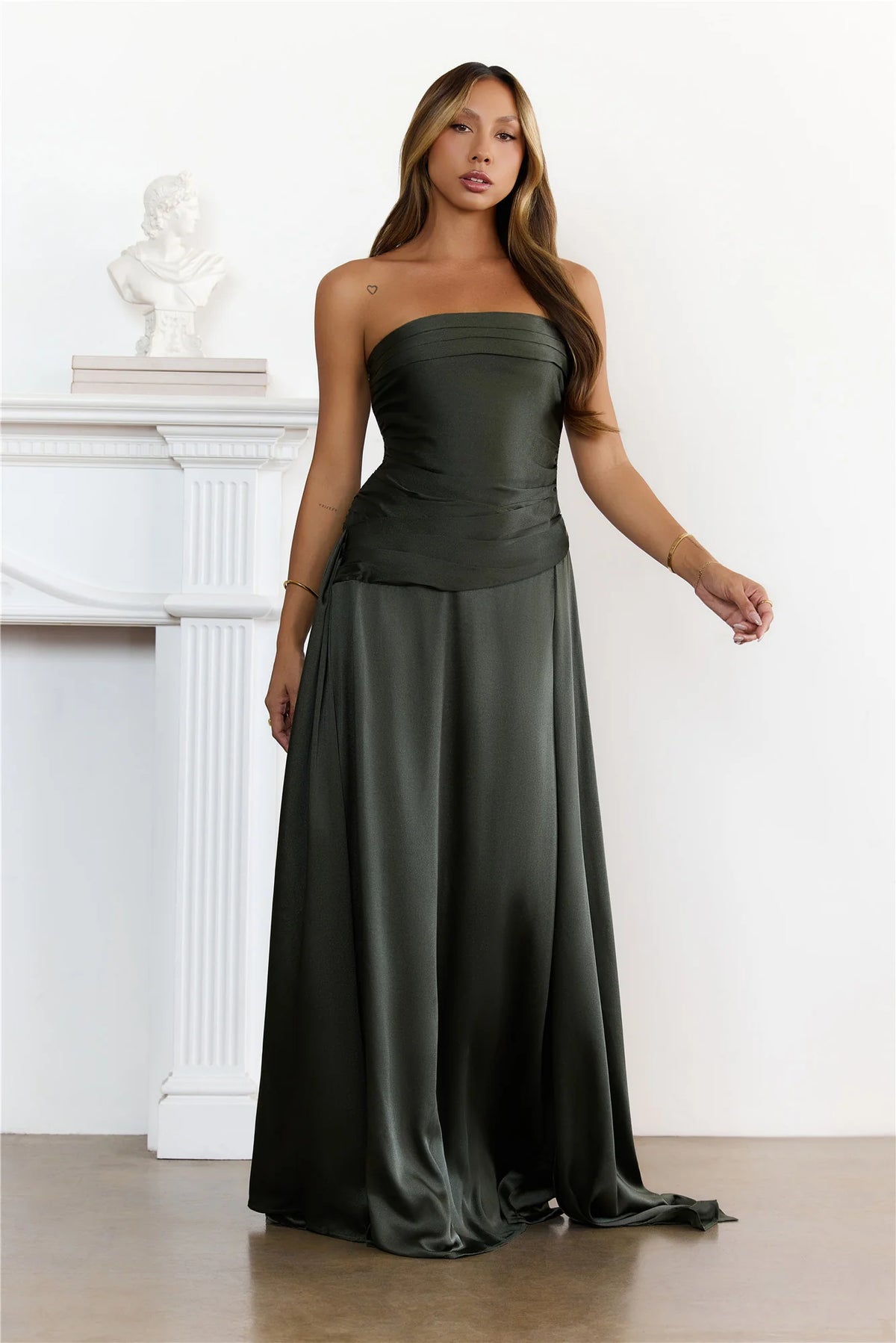 Sugar Cubes Strapless Maxi Dress Wine