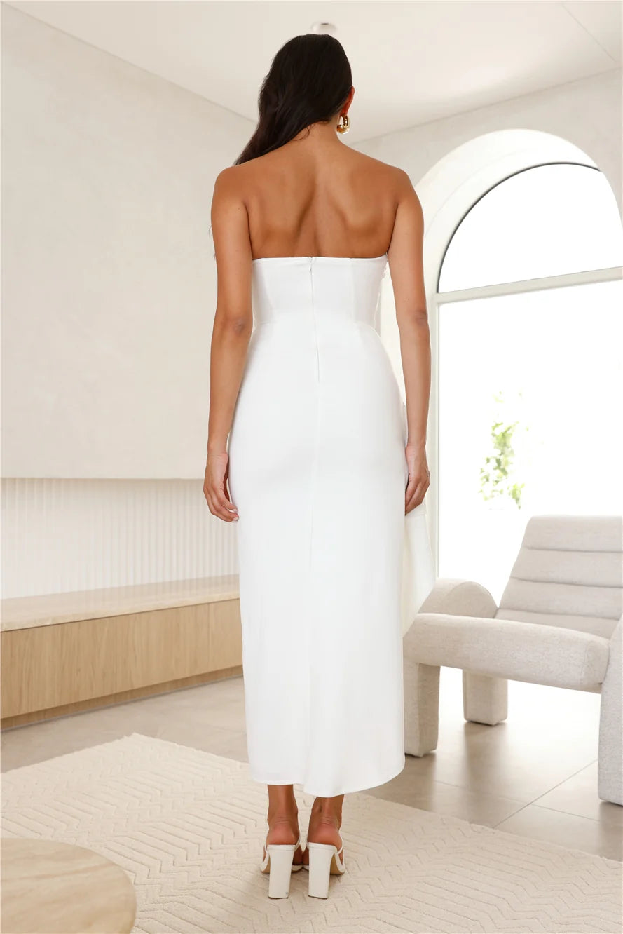 Yes Always Strapless Maxi Dress Blue