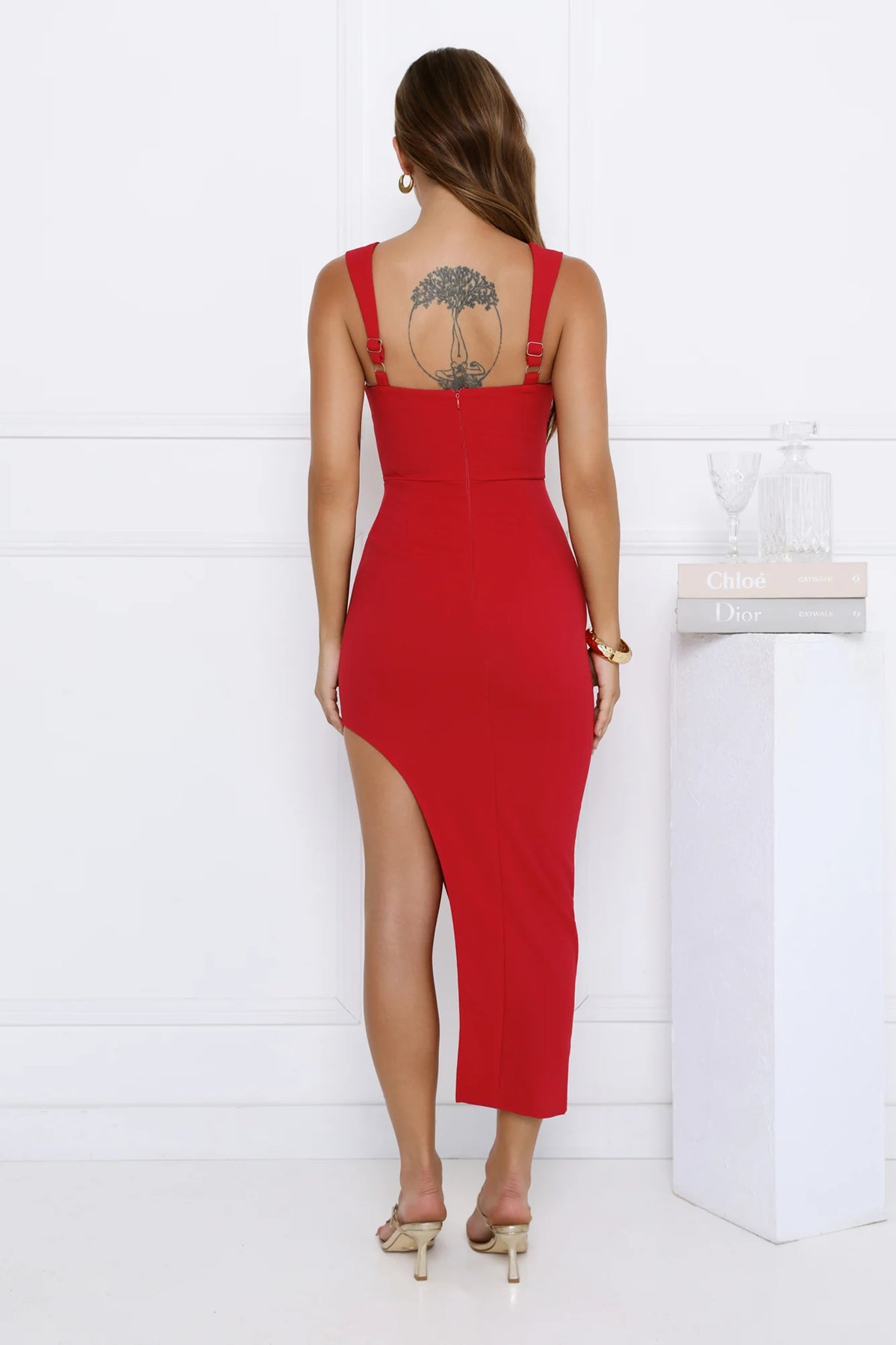 Hotness Alert Midi Dress Red