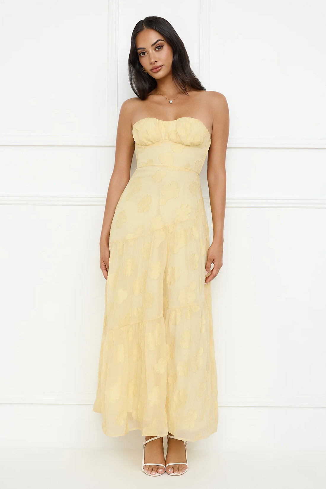 Like Giselle Strapless Maxi Dress Yellow