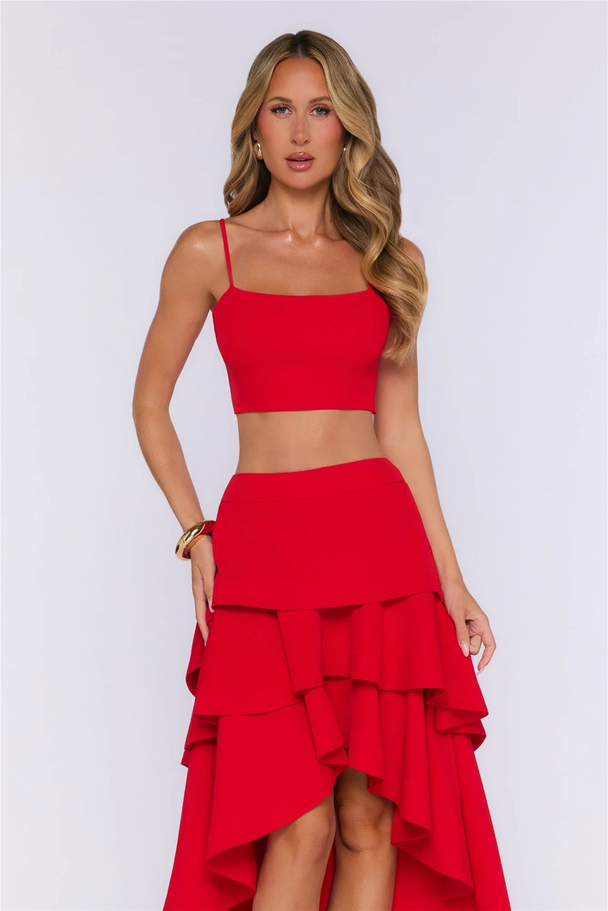 Rosy Love Crop Top Red