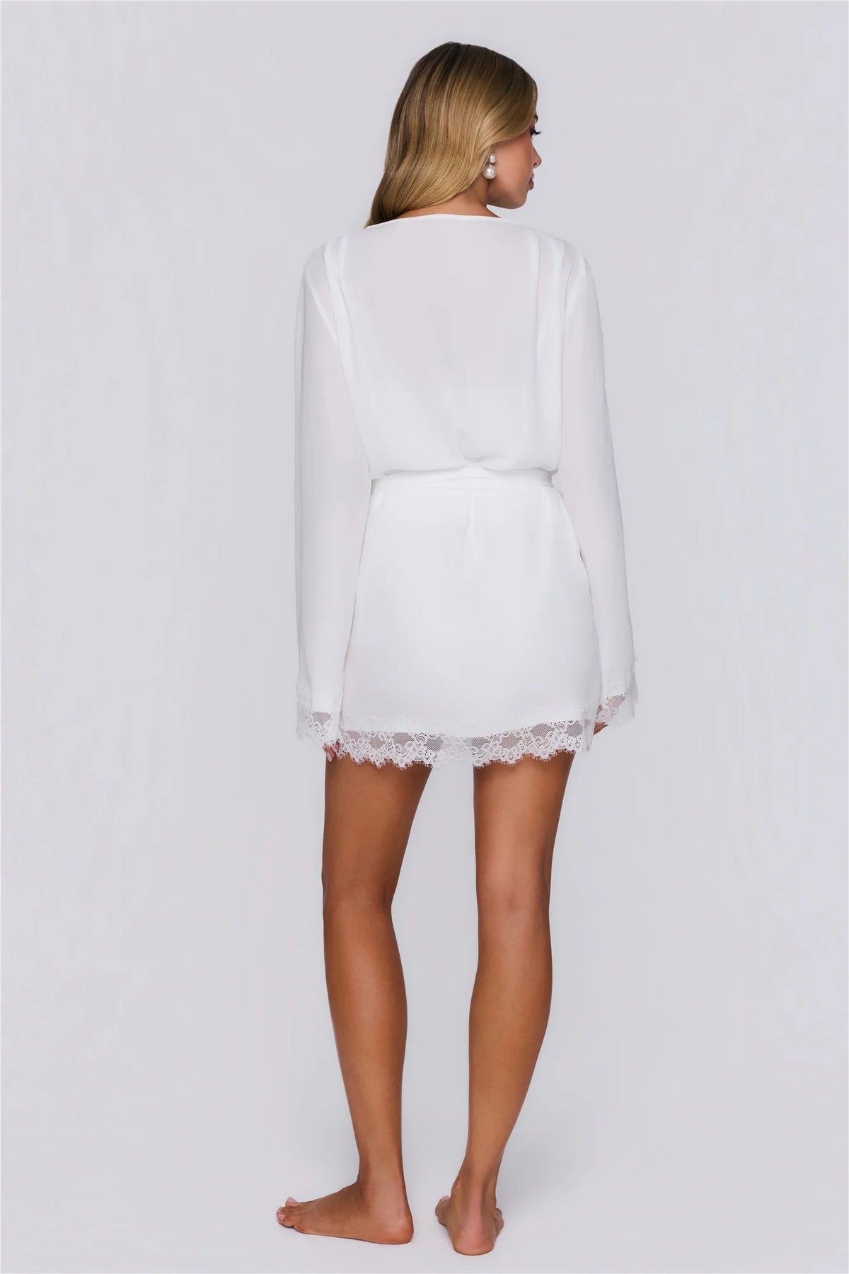 Morning Kiss Lace Robe White