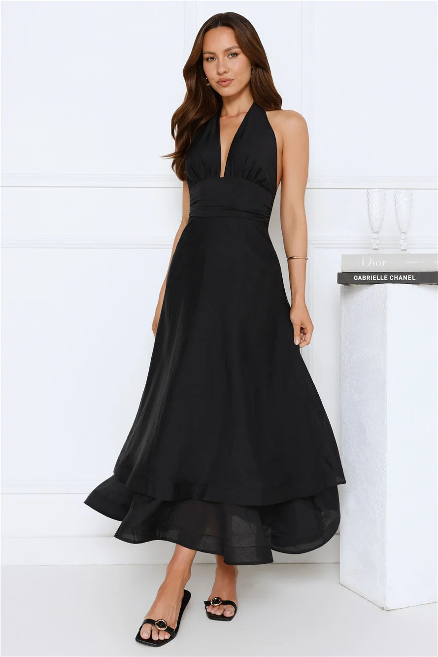 Opal Glow Halter Maxi Dress Blue