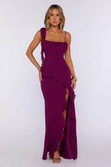 Fluttering Petals Maxi Dress Berry
