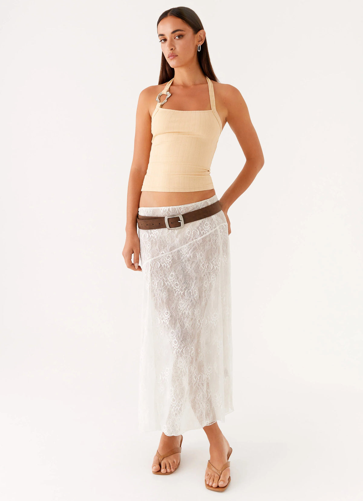Selene Halter Top - Tan