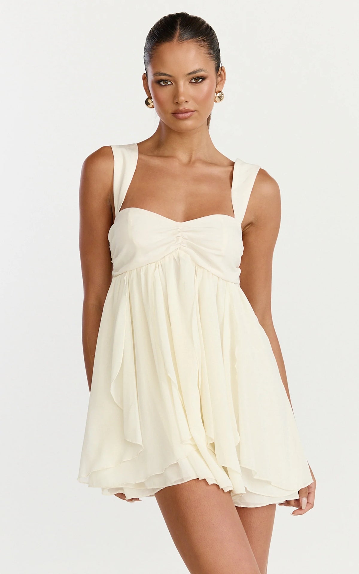 Juliette Mini Dress - Ruffle Fit And Flare Dress in Femme Floral Print