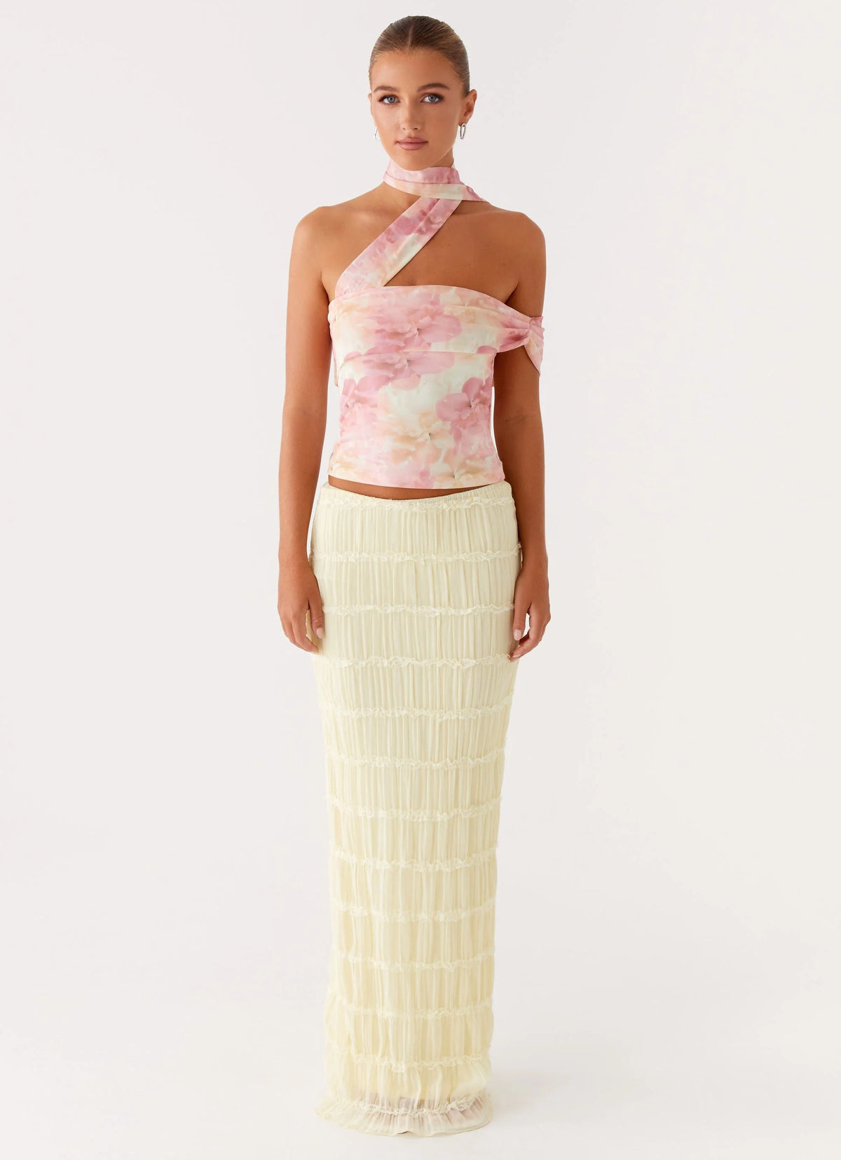Christal Scarf Top - Floral Print