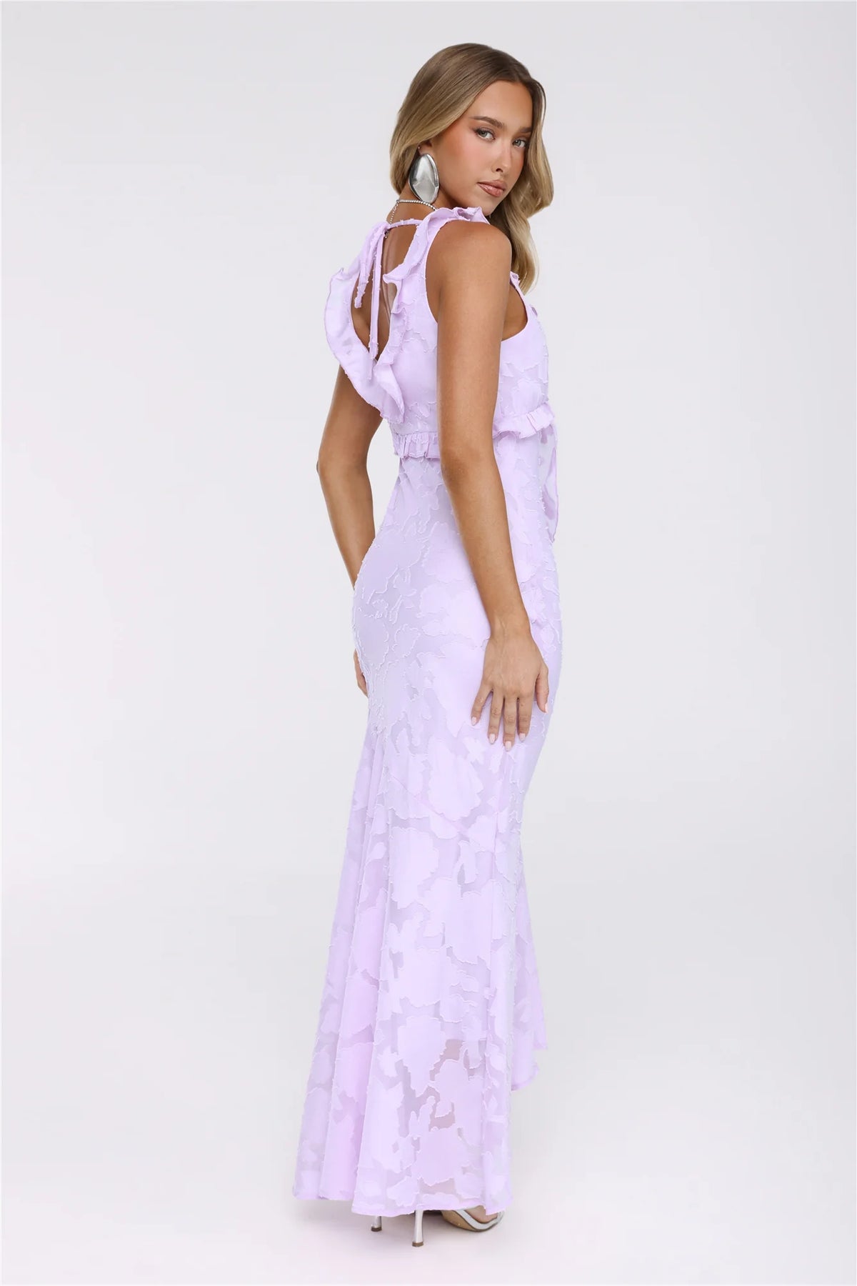 Shimmer Petal Maxi Dress Navy
