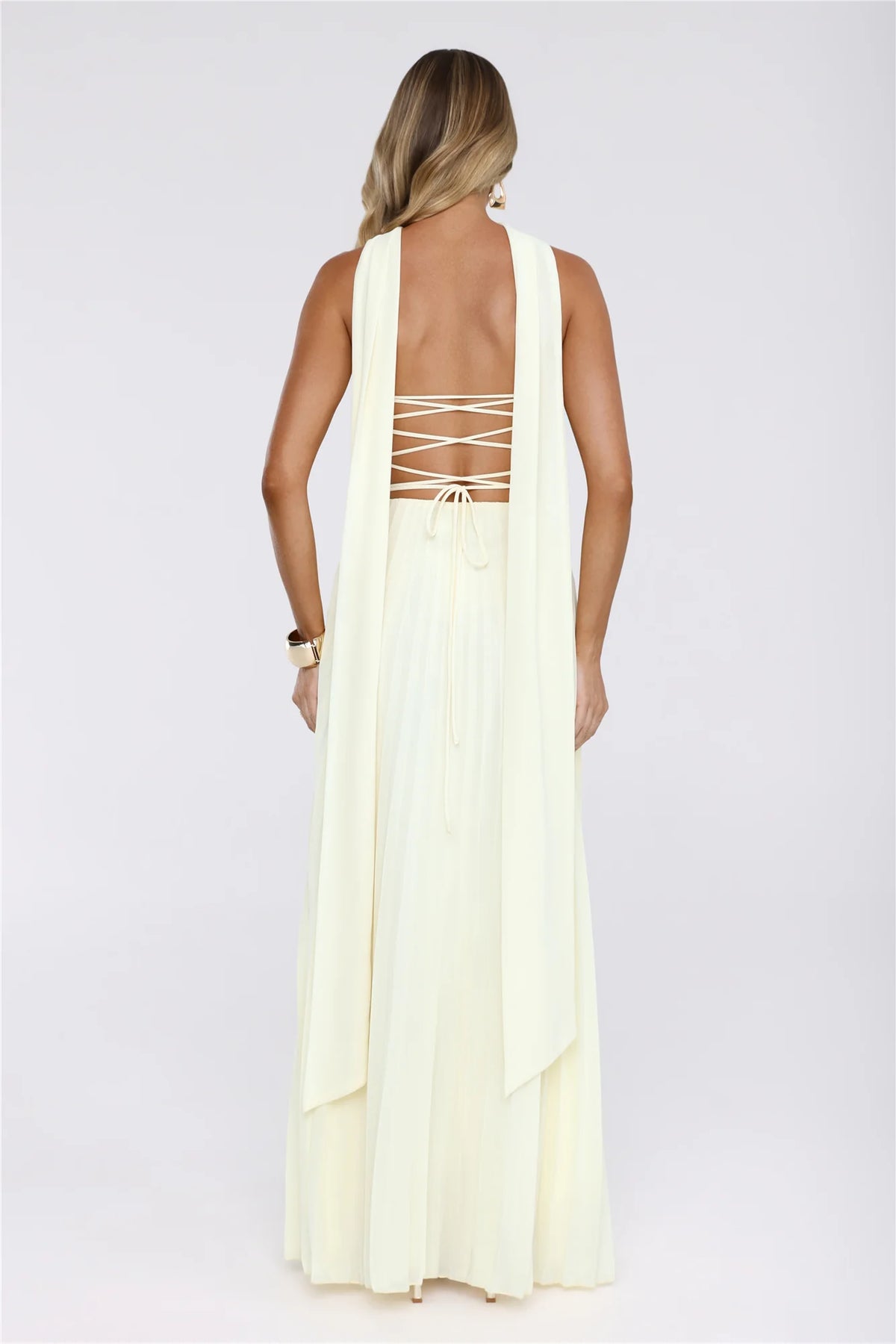 Sugar Babe Strapless Pleated Maxi Dress Blue