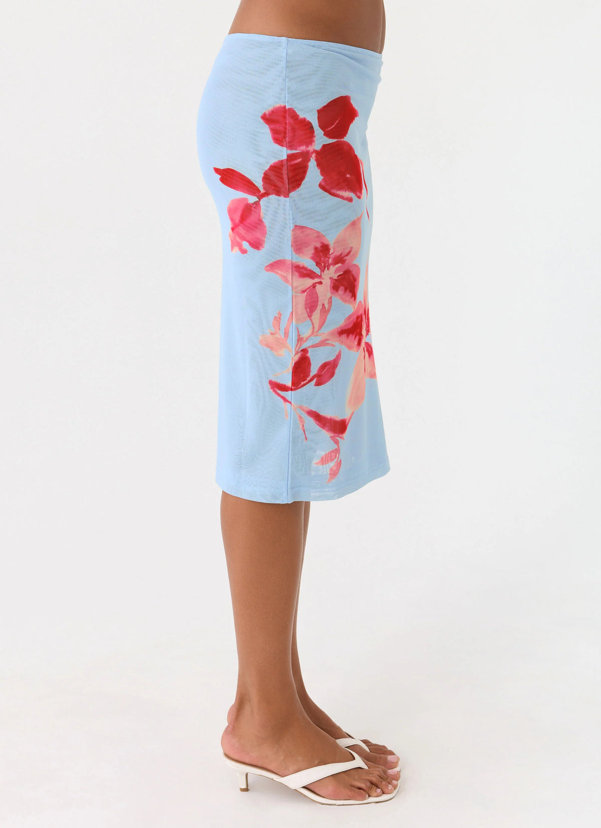 Tamia Midi Skirt - Blue Petal