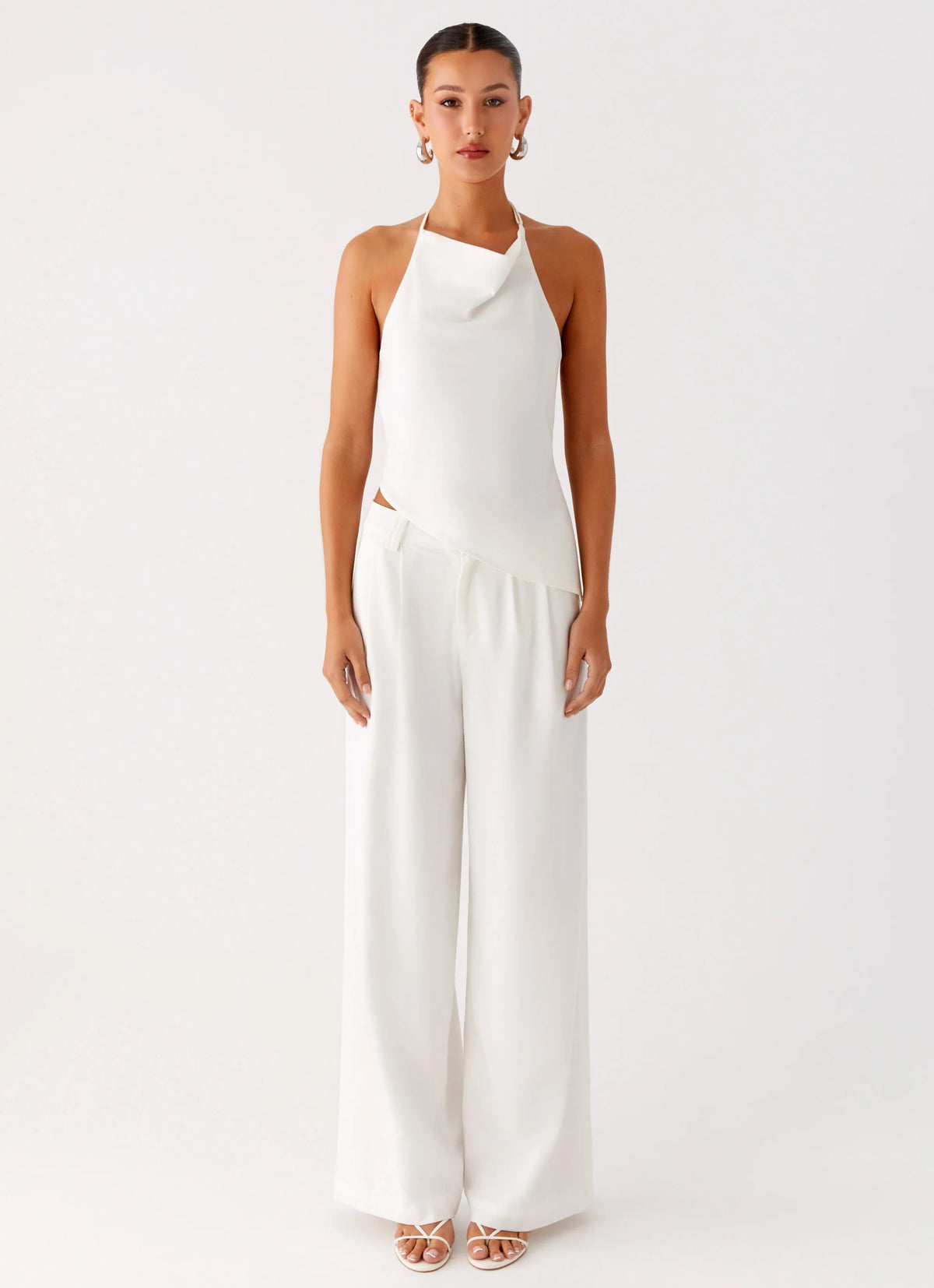 Delong Backless Linen Top - White