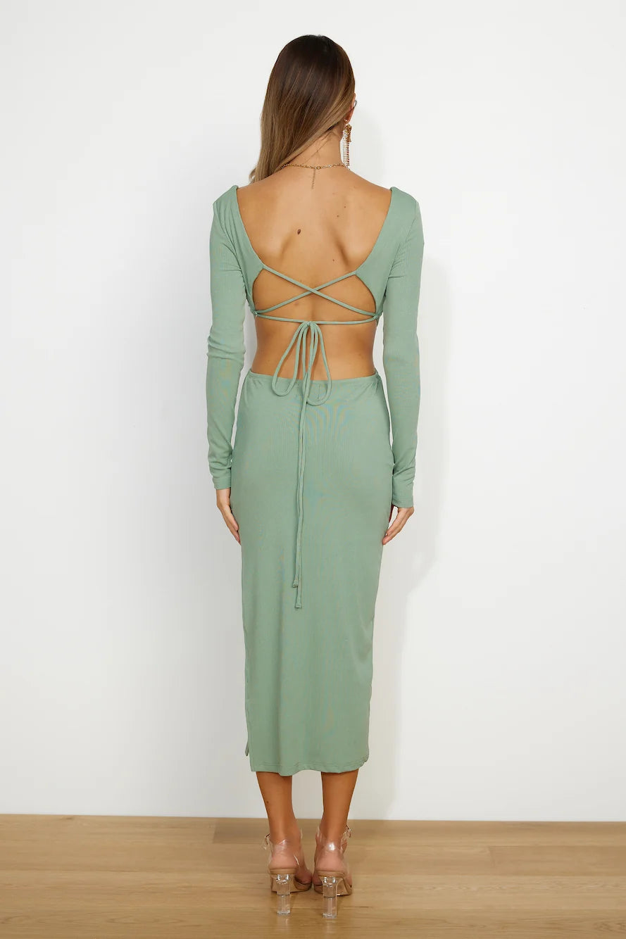 That Fit Midi Dress Green
