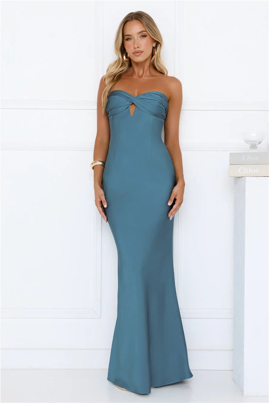 Silken Aurora Strapless Maxi Dress Lilac