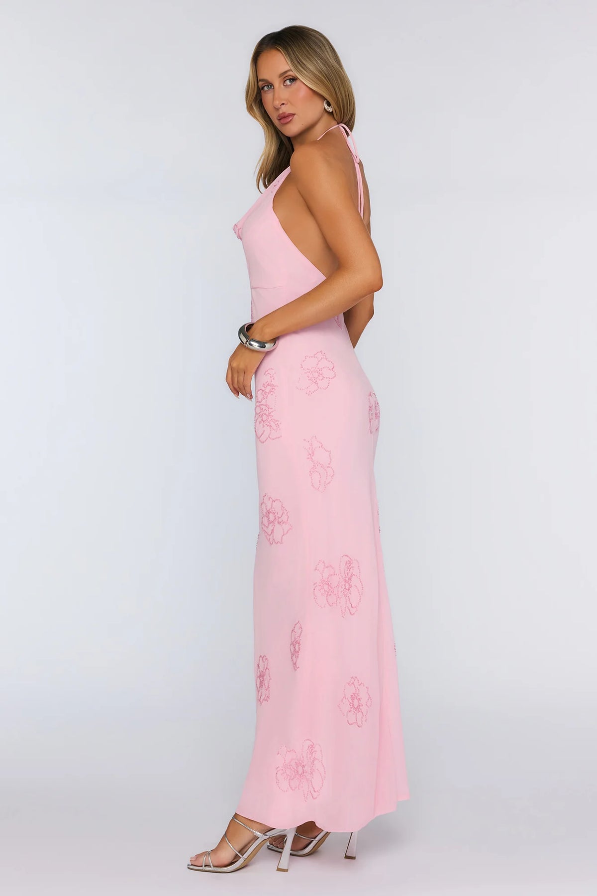 Soft Glow Up Halter Maxi Dress Pink