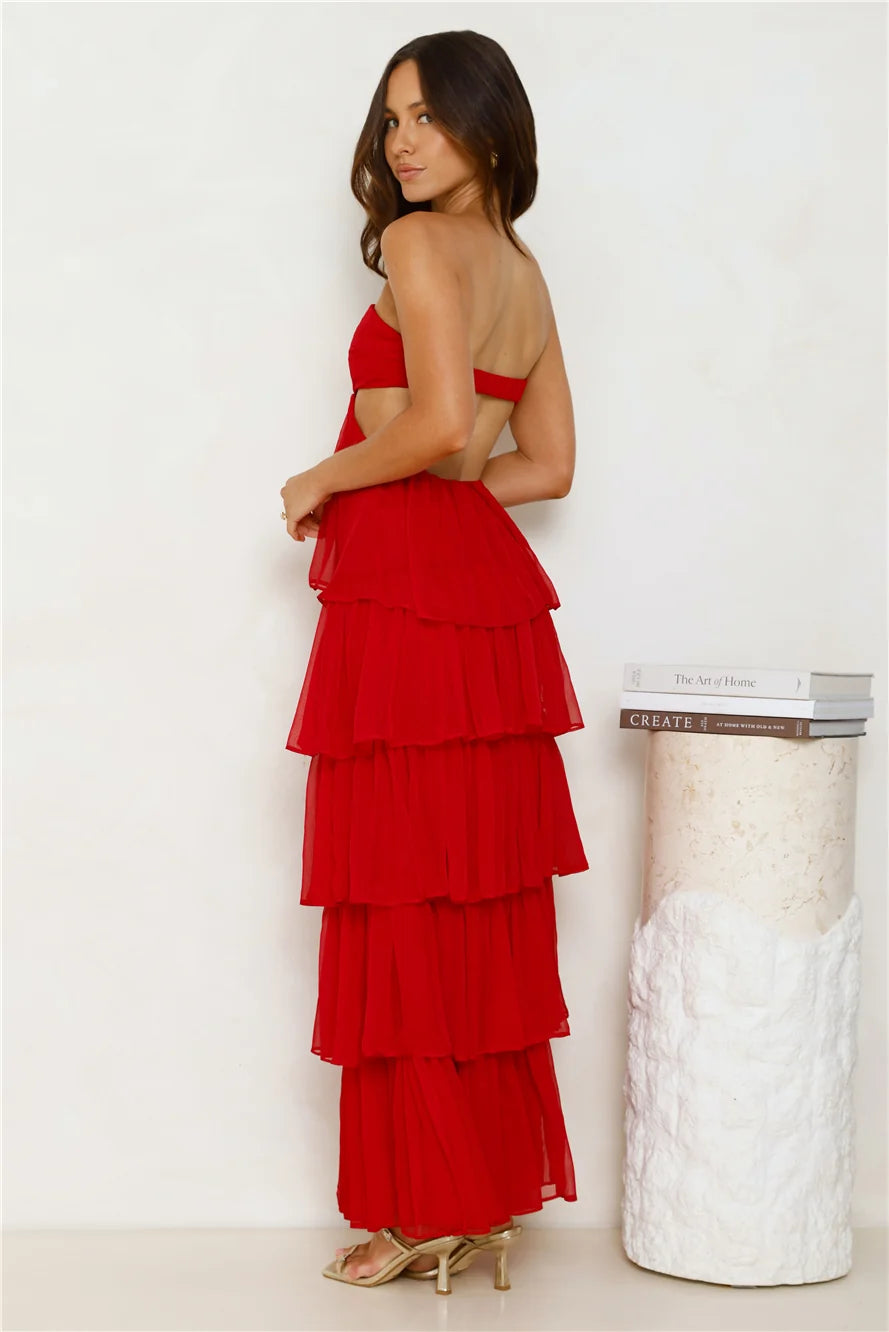 Hello Molly Luxe Mode Strapless Maxi Dress Blue