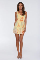 The Night Routine Embellished Mini Dress Yellow