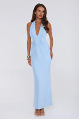 Love Drifted Halter Maxi Dress Blue
