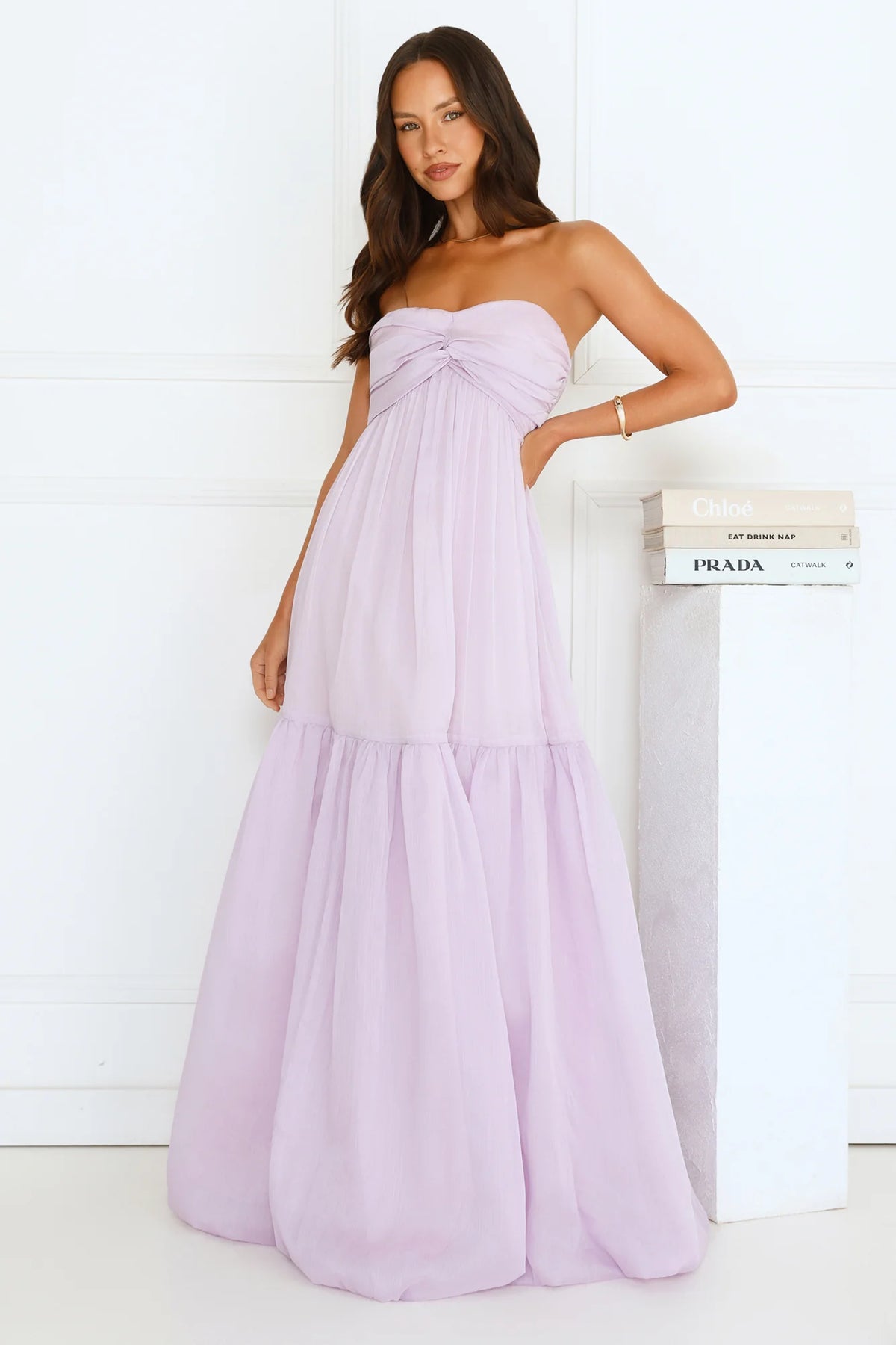 Unforgettable Style Strapless Maxi Dress Pink