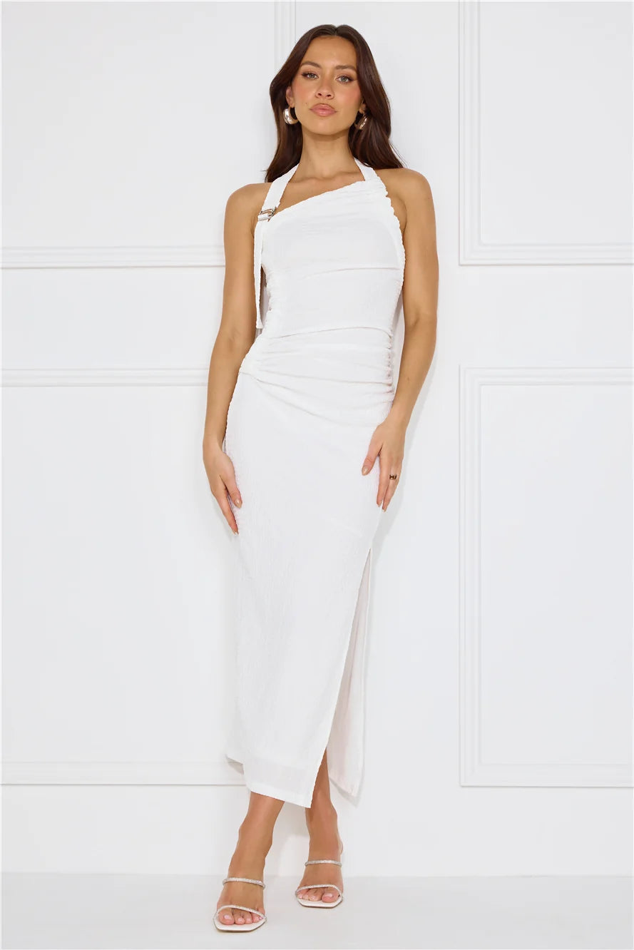 Songs Of The Sea Halter Midi Dress Blue