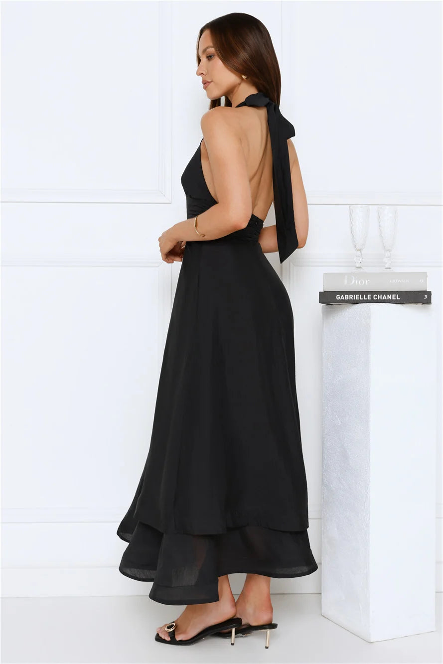 Opal Glow Halter Maxi Dress Blue