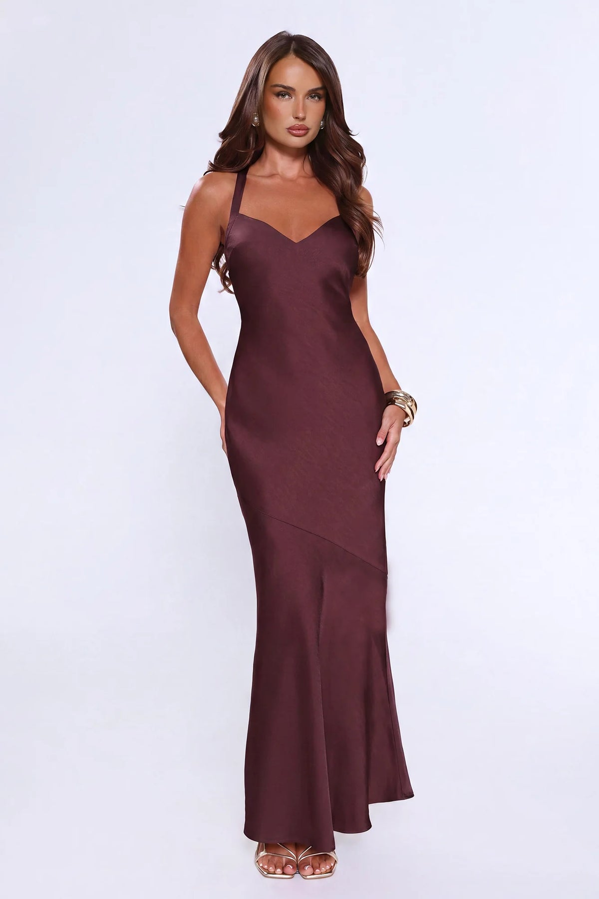 Spotlight Energy Satin Maxi Dress Lemon