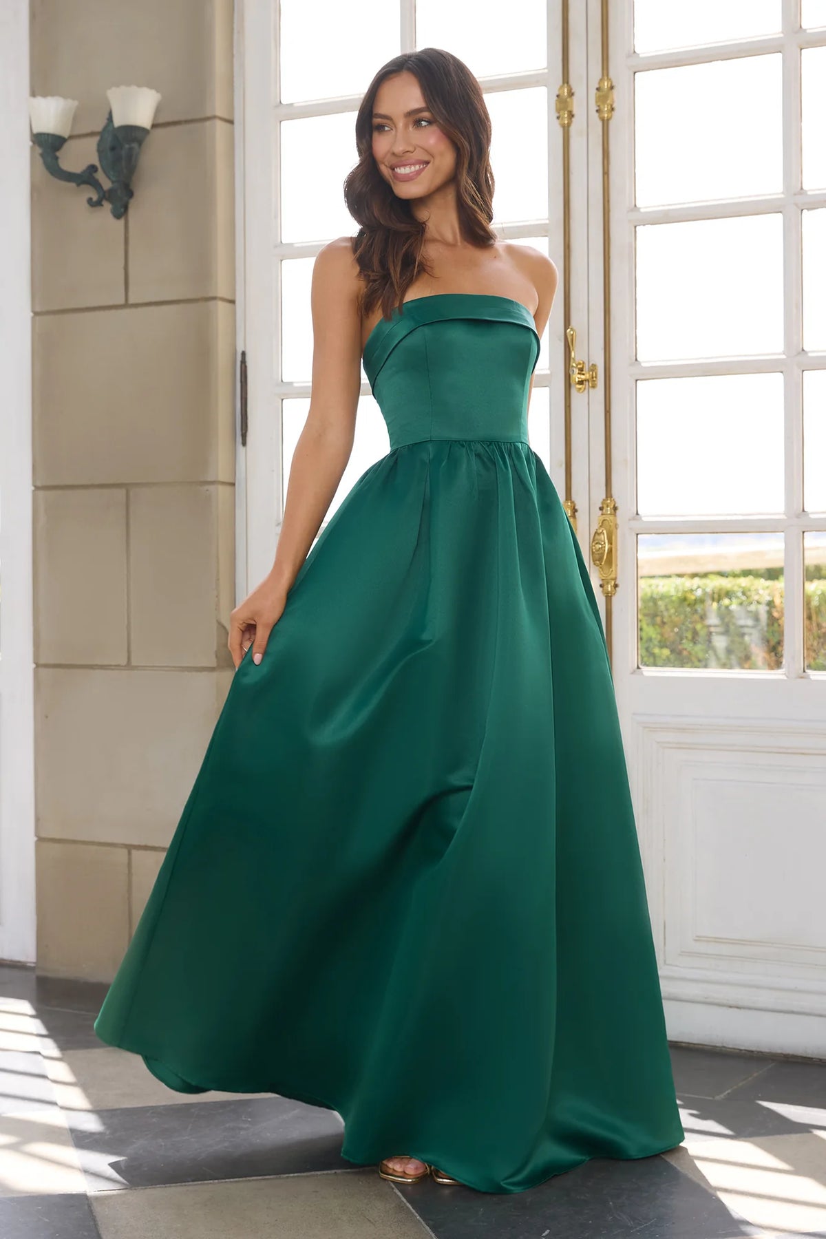 Elegance In Motion Strapless Maxi Dress Rose