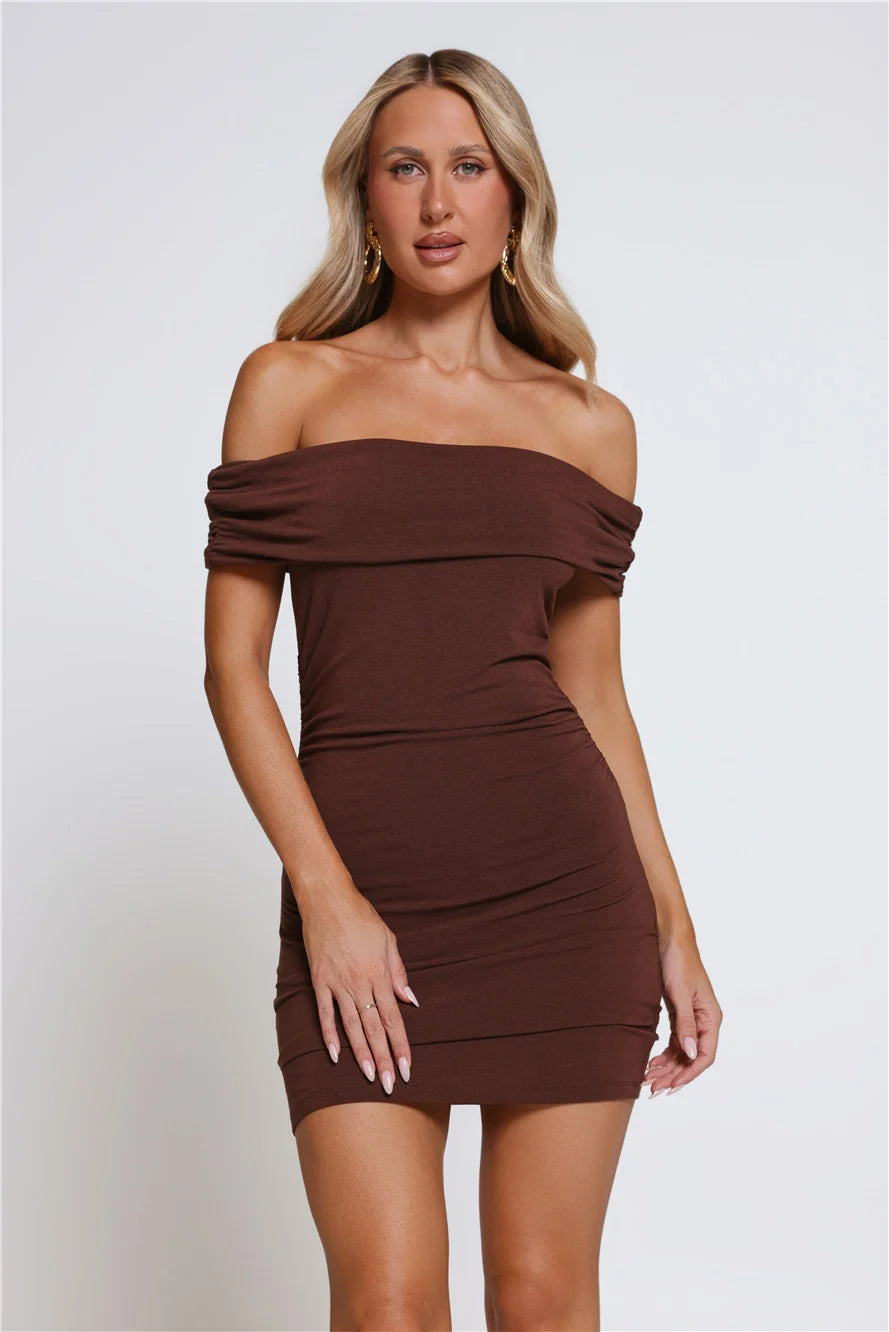 Everyday Guest Off Shoulder Mini Dress Black