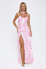 Soft Petal Sway Maxi Dress Pink