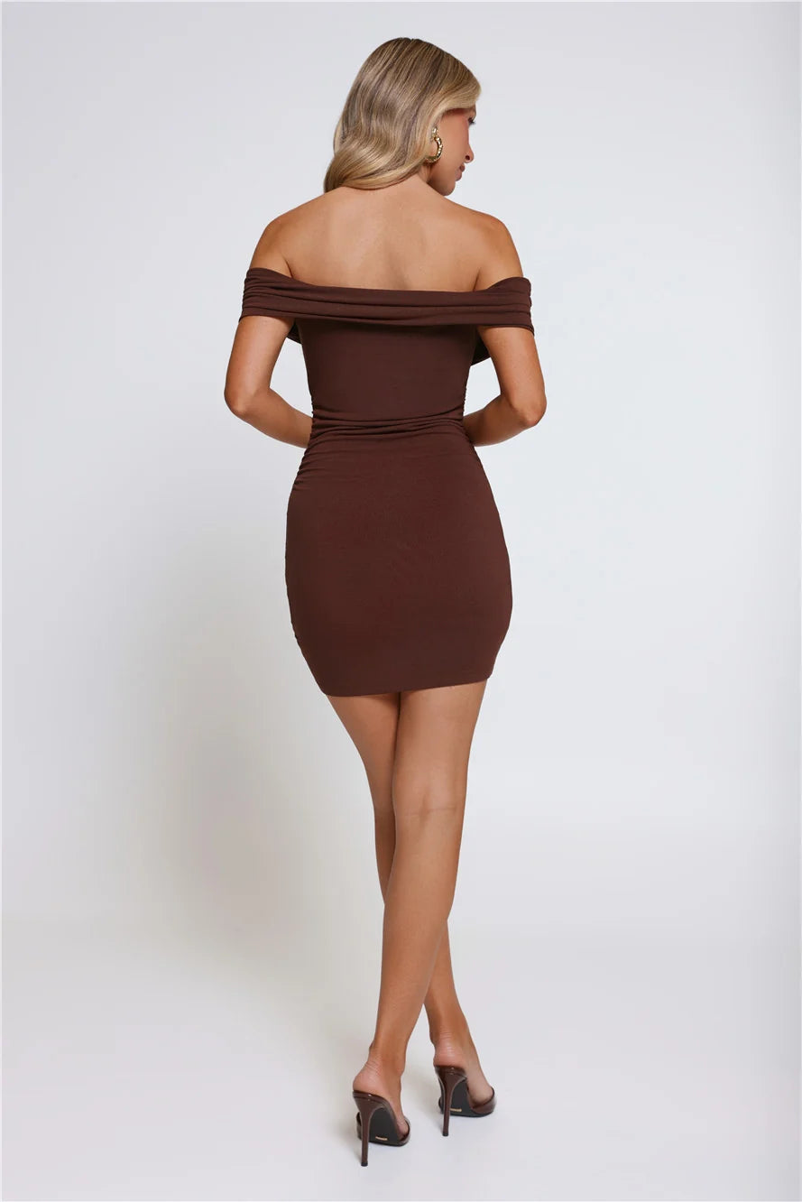 Everyday Guest Off Shoulder Mini Dress Black