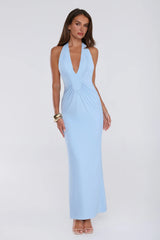 Love Drifted Halter Maxi Dress Blue