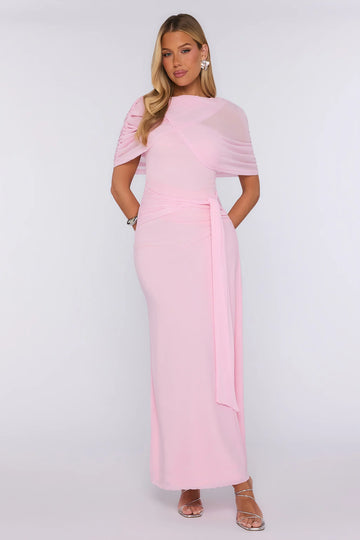 Starlit Nights Mesh Maxi Dress Pink