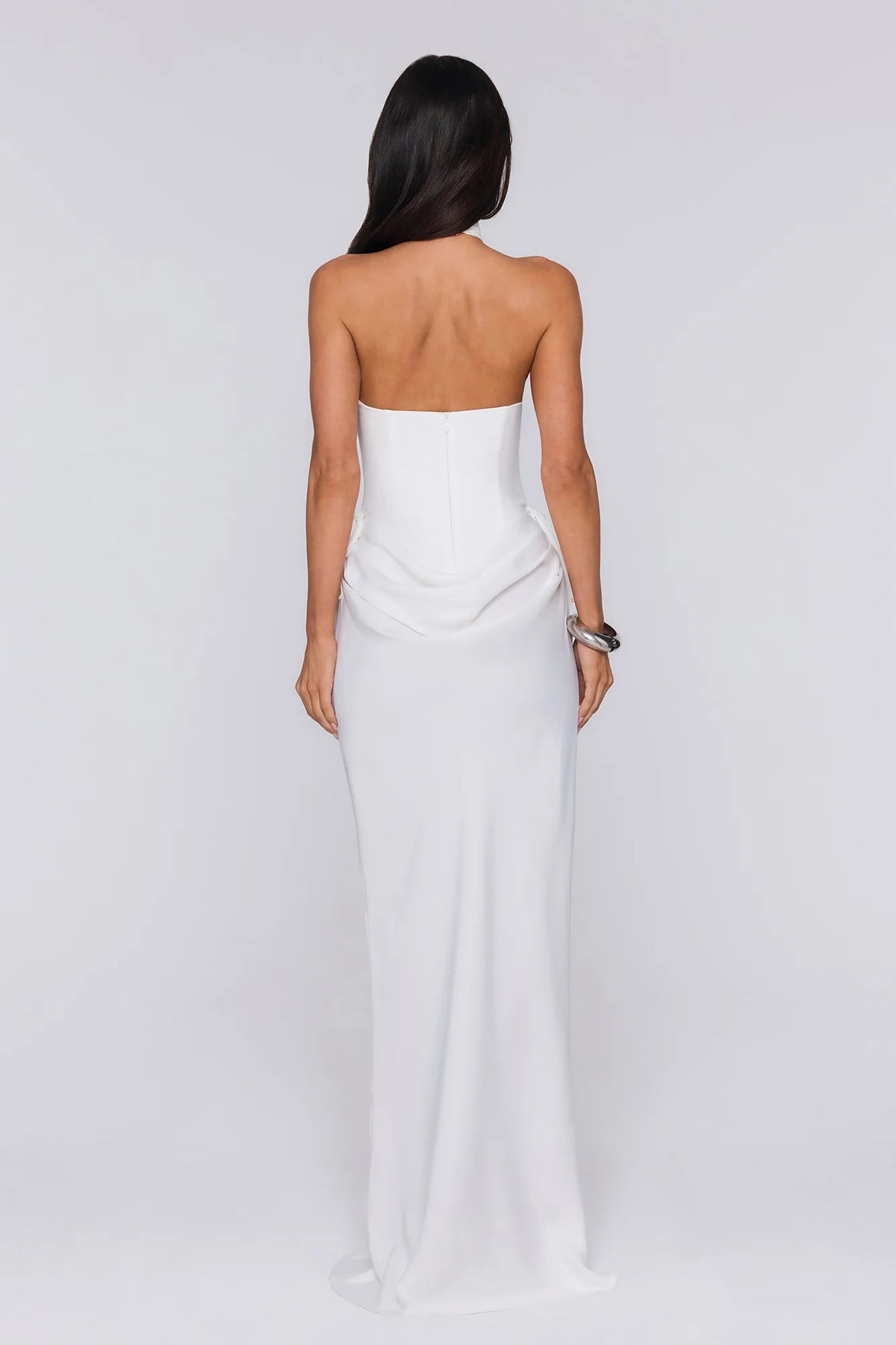 Evening Spark Satin Maxi Skirt Black