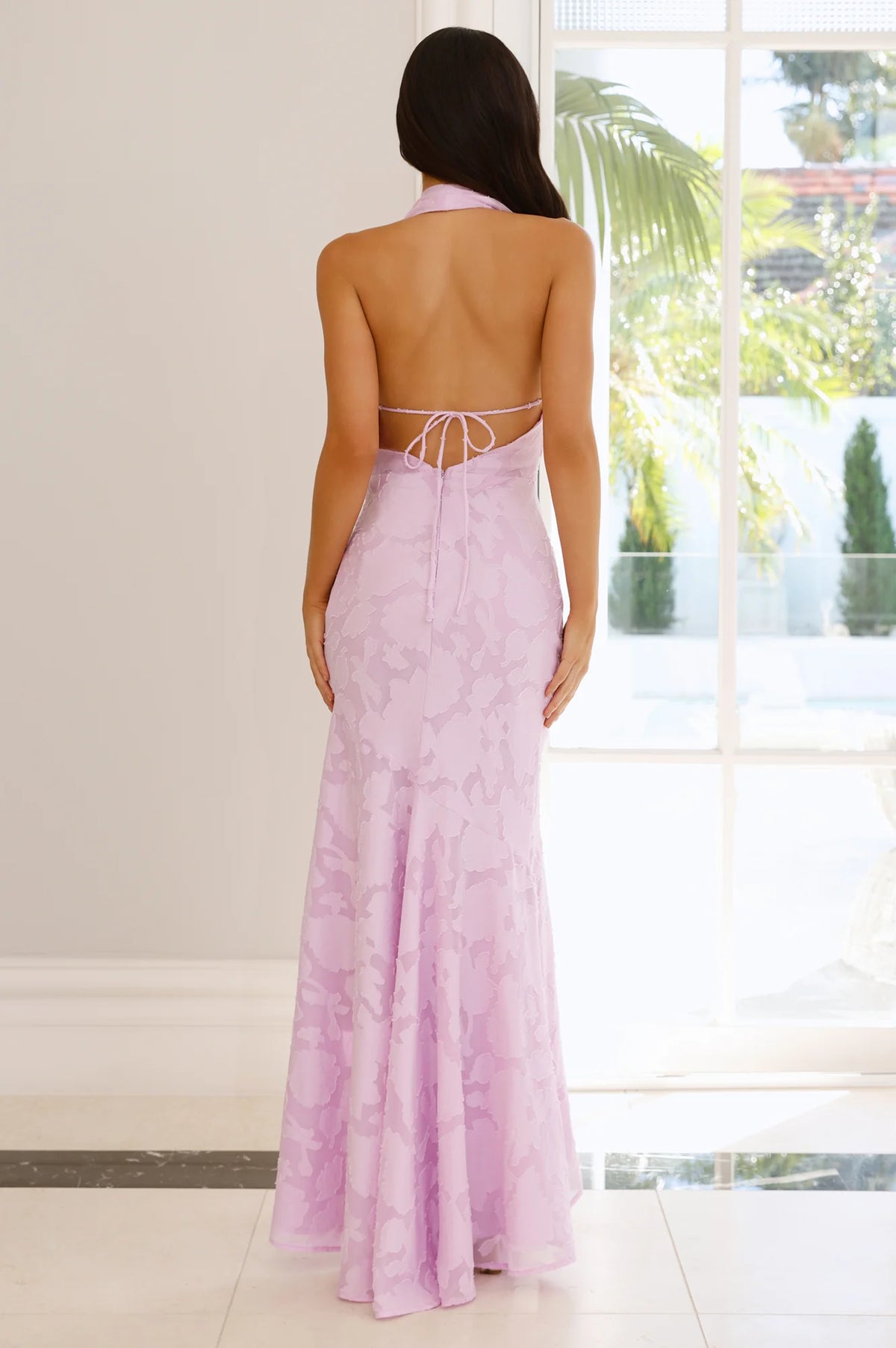 Garden Gems Halter Maxi Dress Orange