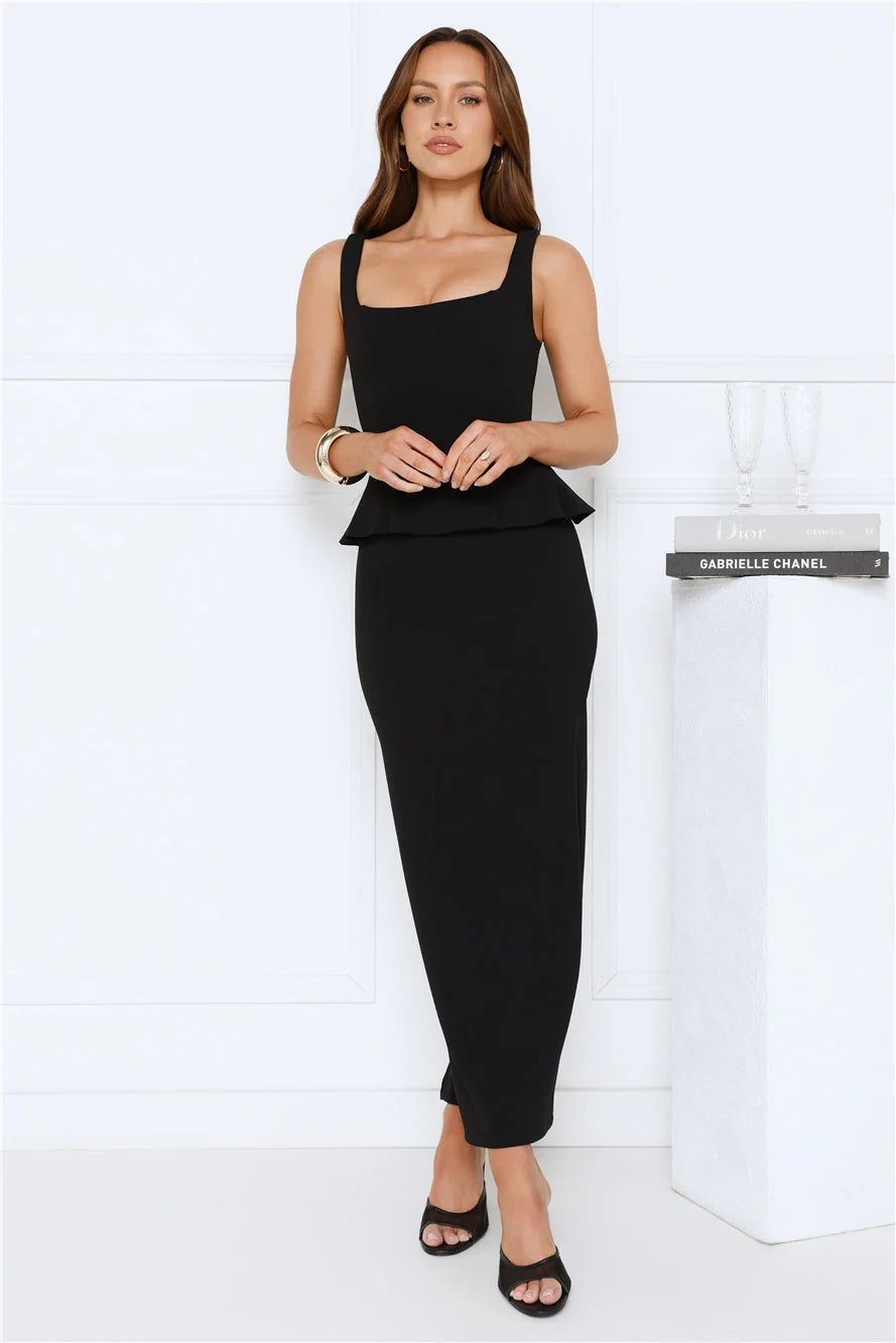 Sculpted Grace Maxi Dress Pink