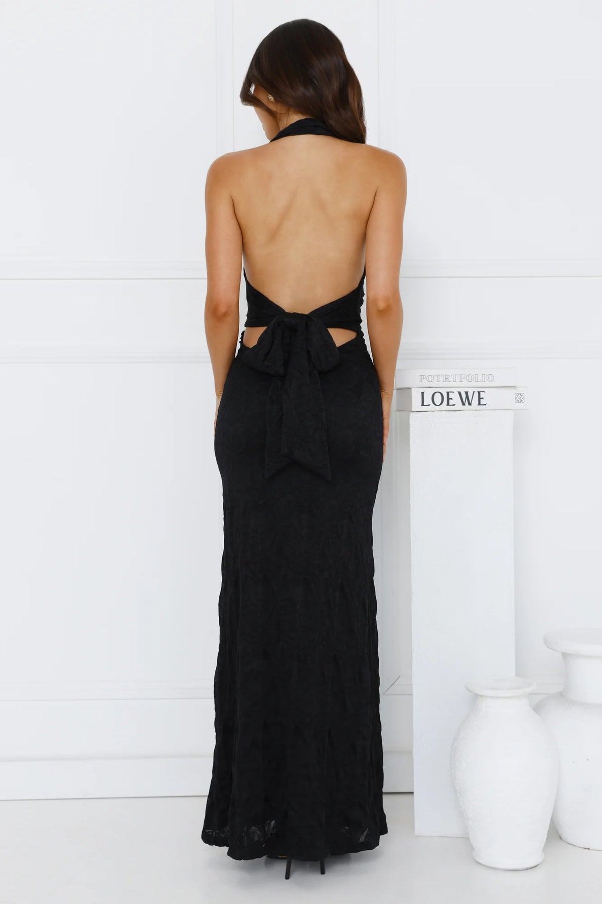 Éclat Affair Halter Maxi Dress Beige