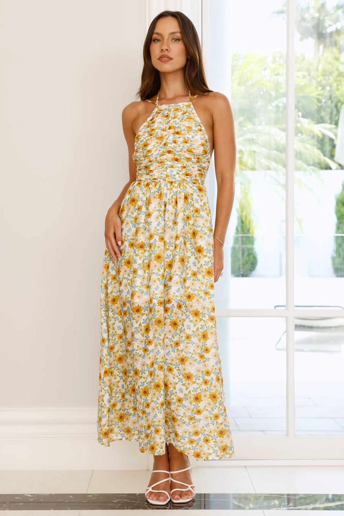 Chasing Summer Halter Midi Dress Print