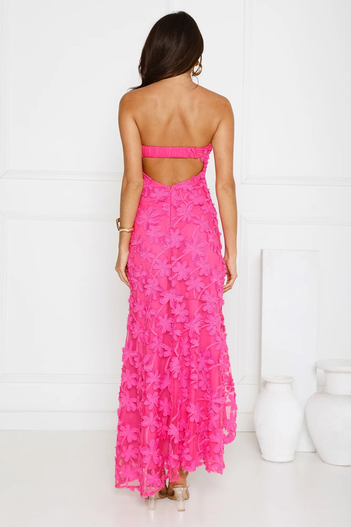 Urban Petal Strapless Maxi Dress Yellow