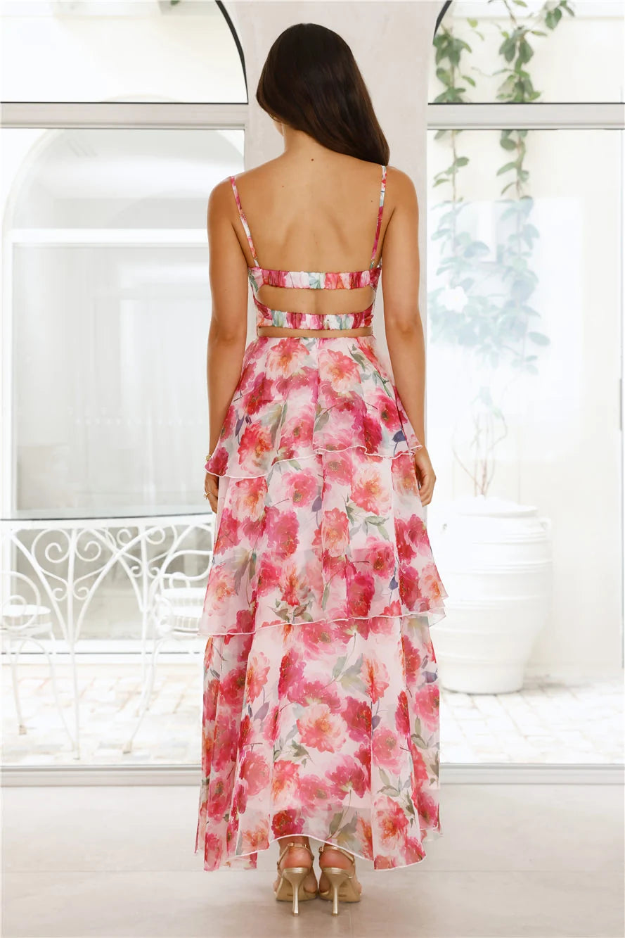 Starflower Breeze Maxi Dress Orange