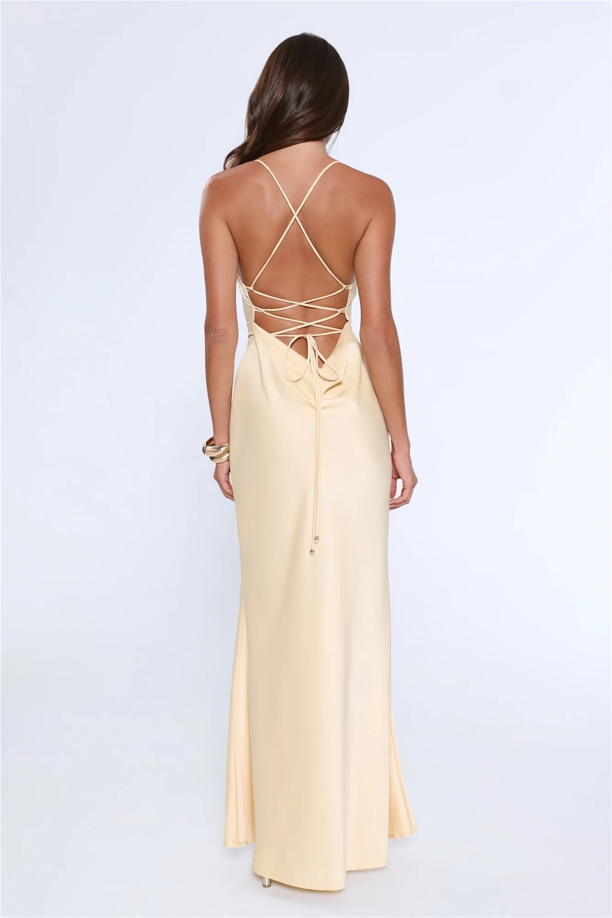 Evening Energy Satin Maxi Dress Blue